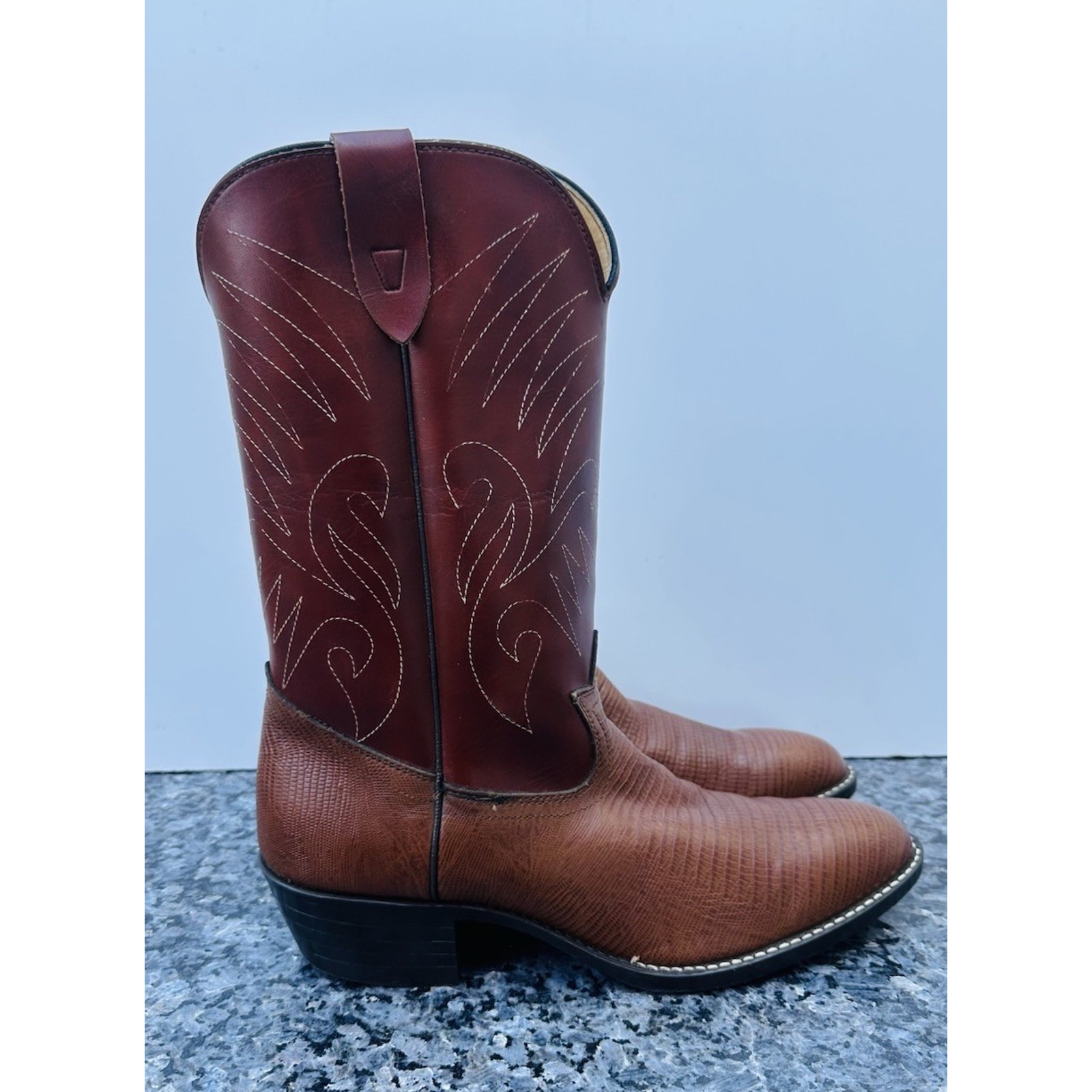 Unbranded Leather Vamp & Charter Men’s Cowboy Boots Size 10.5 D Brown